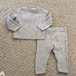 H&M Kids Gray Cable Knit Matching Set